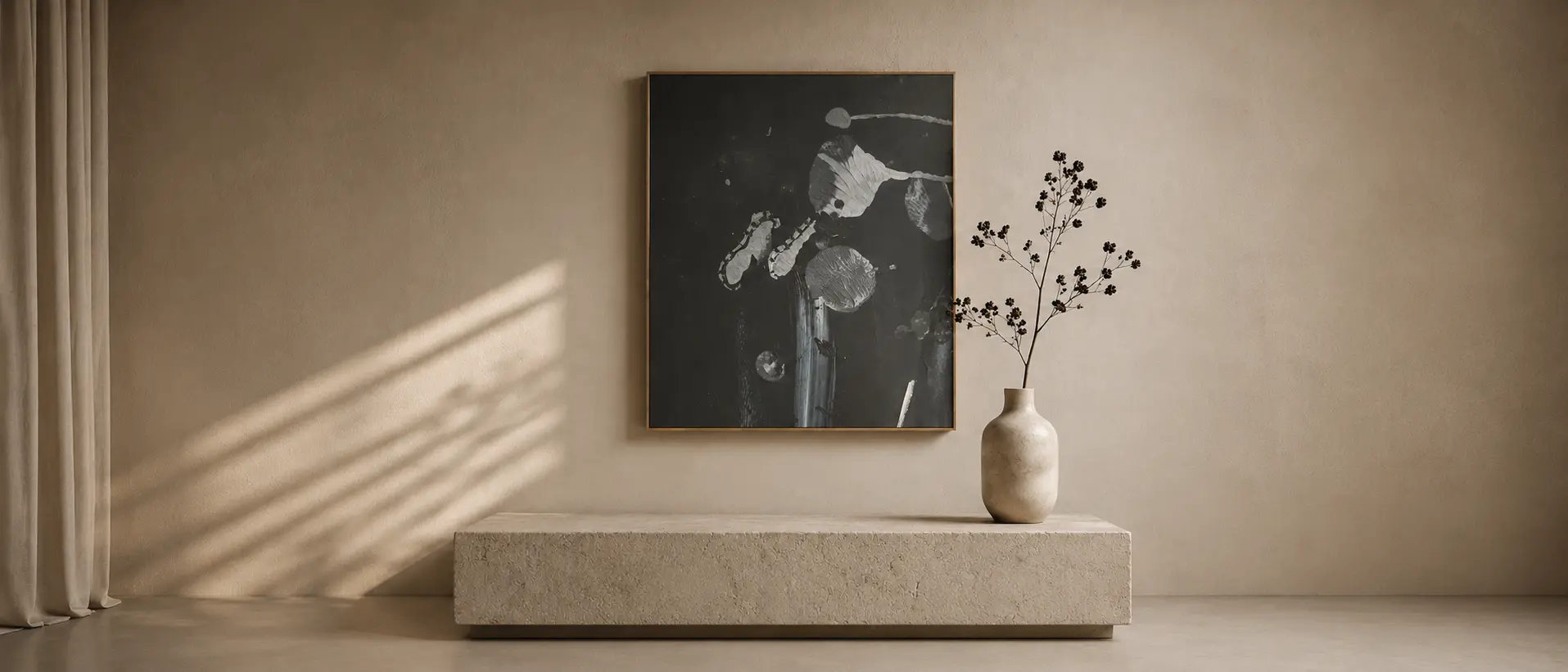 Leo Hydra original artwork in a refined interior. Dubai studio