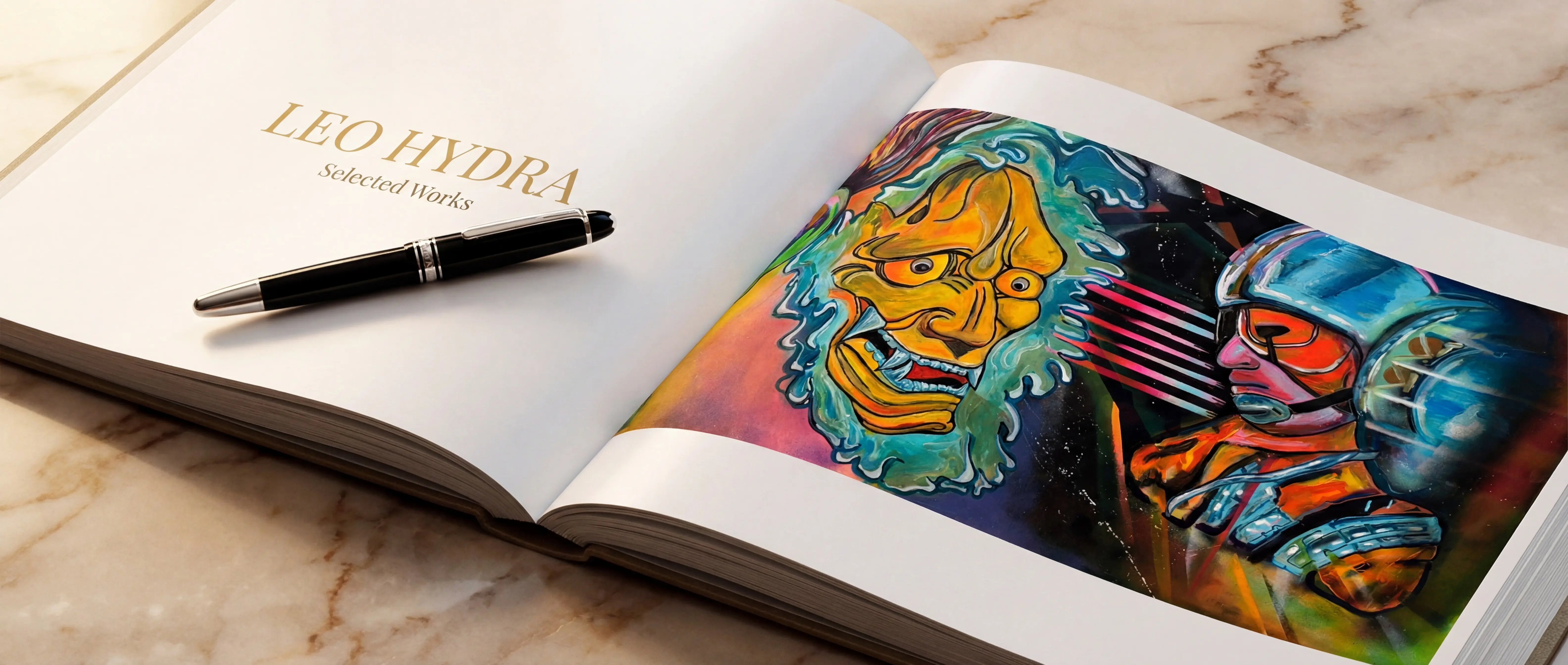 Leo Hydra Studio catalogue — open book spread