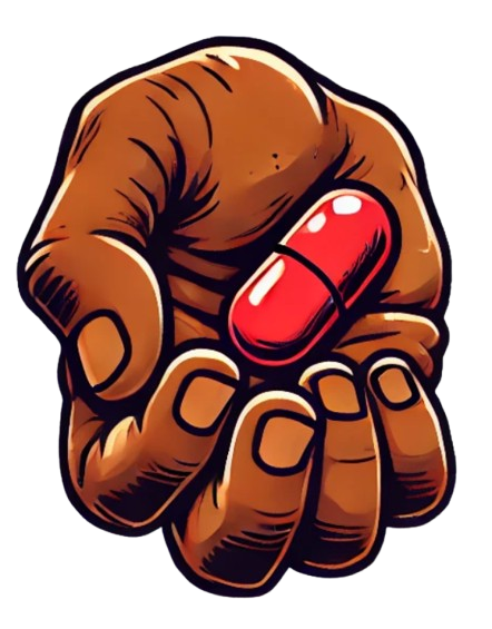 Hand holding Red Pill